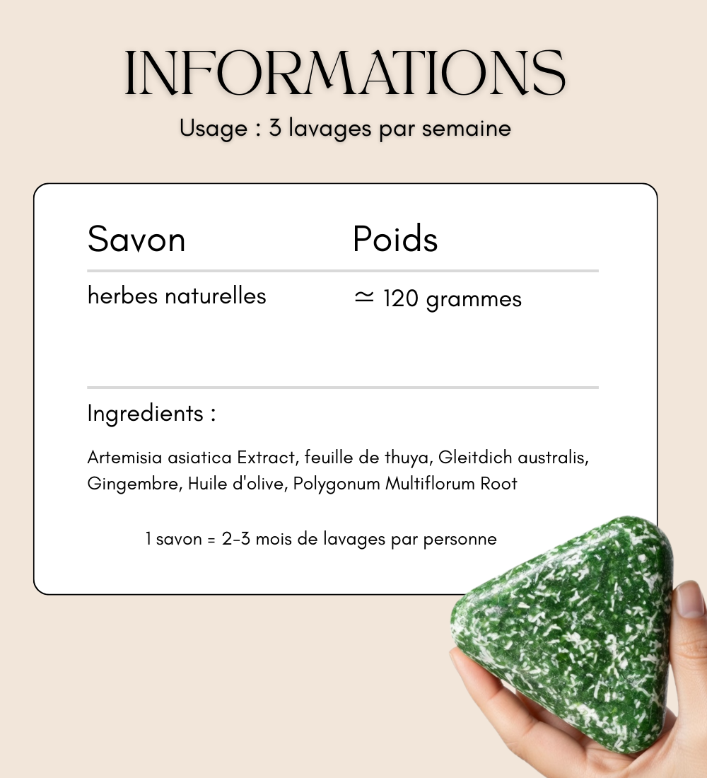 Savon Solide Anti-Chute & Pousse Herbes Naturelles